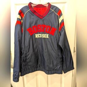 Boston Red Sox G-III Carl Banks V-Neck blue red reversible Pullover jacket sz M